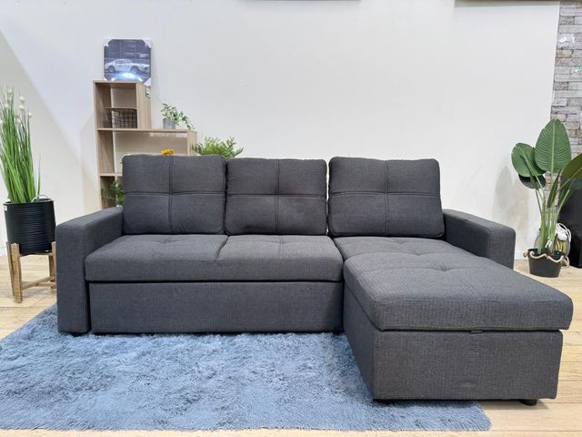 Sofá cama chaise longue gris