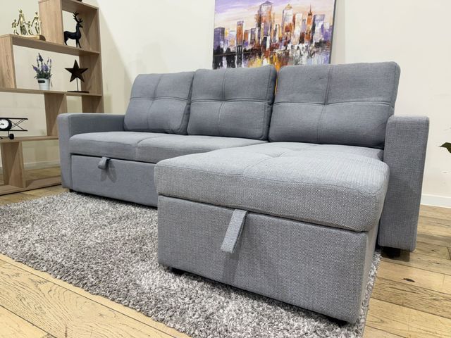 Sofá cama chaise longue gris