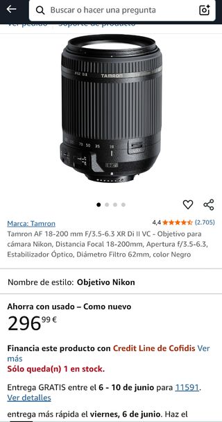 Tamron 18-200mm f/3.5-6.3 Di II VC para Nikon