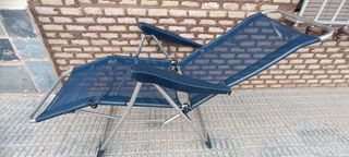 Silla playa reclinable azul