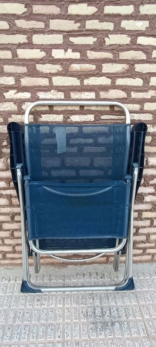 Silla playa reclinable azul