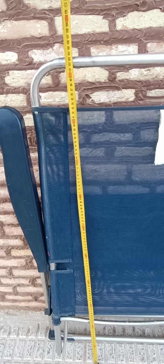Silla playa reclinable azul