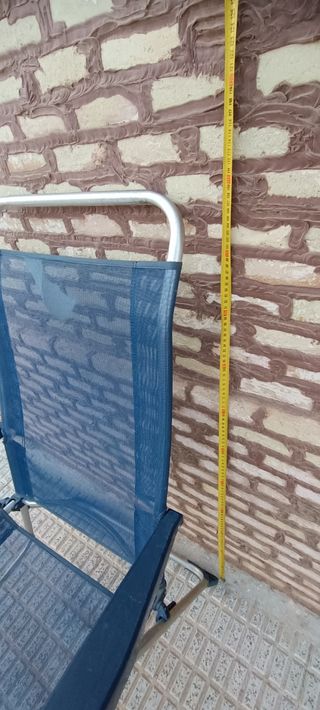 Silla playa reclinable azul