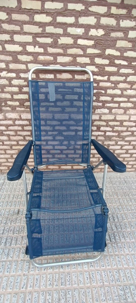 Silla playa reclinable azul