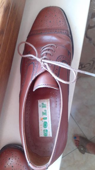 Scarpe Golf vintage uomo marroni