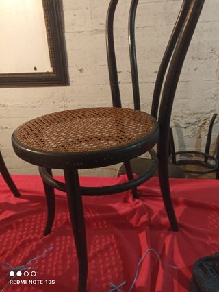 6 Sillas Vintage de mimbre y madera