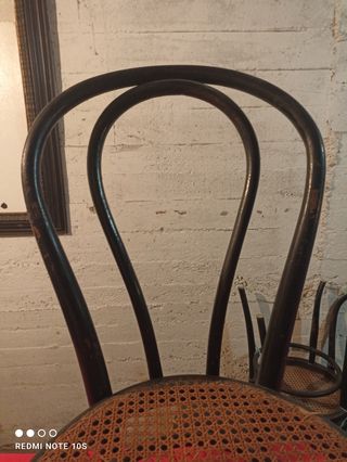 6 Sillas Vintage de mimbre y madera