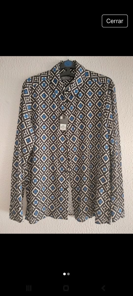 Camisa hombre S negra y azul