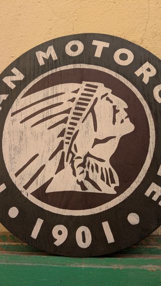 Logo Indian Motorcycle madera