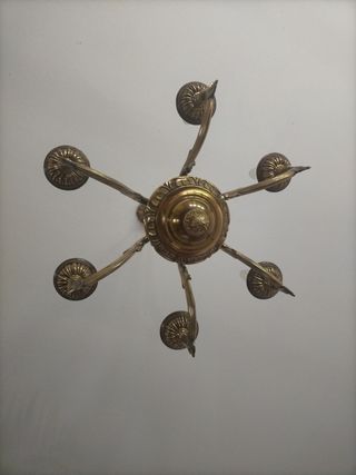 Lampara araña dorada metal