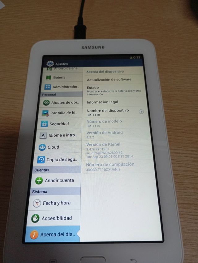 Tablet Samsung Galaxy Tab3 SM-T110 blanca CON TARA