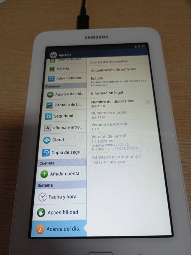 Tablet Samsung Galaxy Tab3 SM-T110 blanca CON TARA