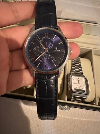 Festina reloj hombre azul plata