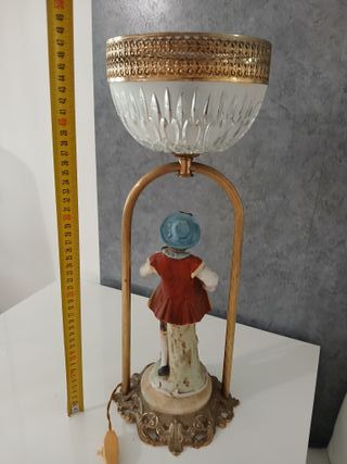 Lampada da Tavolo Statua Ceramica Porcellana Capod