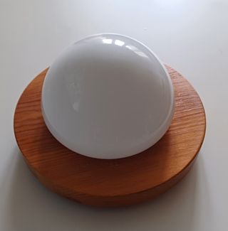 Lámpara techo madera-vidrio
