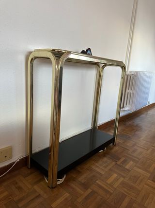 Mesa consola dorada años 80