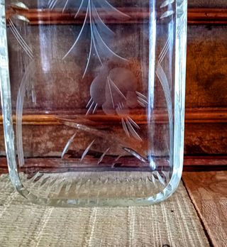 Czech hand cut crystal  Mid-century vanity tray 