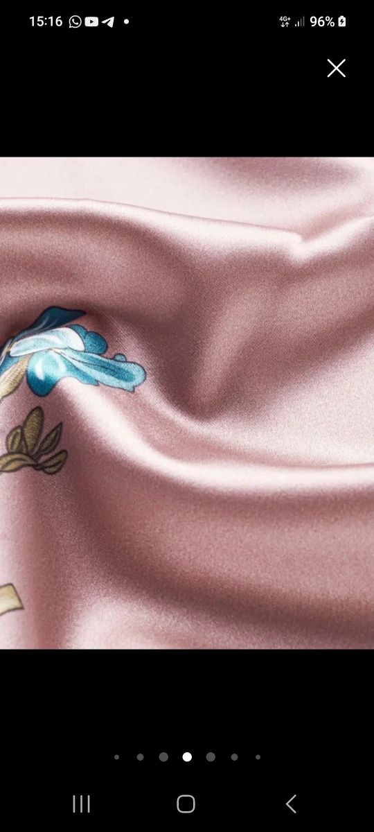 Blusa seda rosa estampada