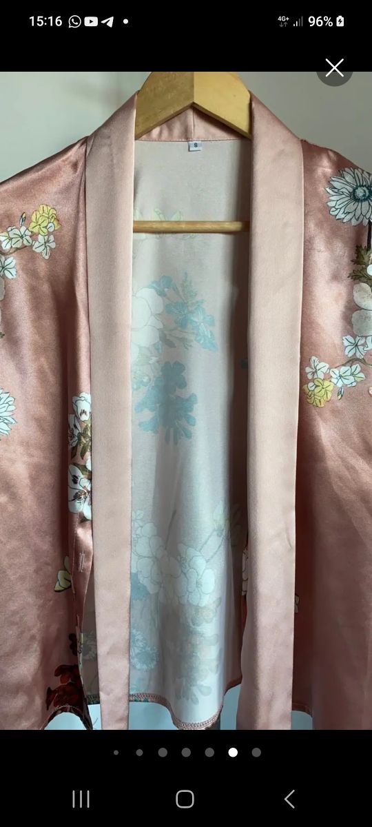 Blusa seda rosa estampada