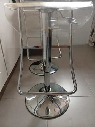 2 Taburetes transparentes metal