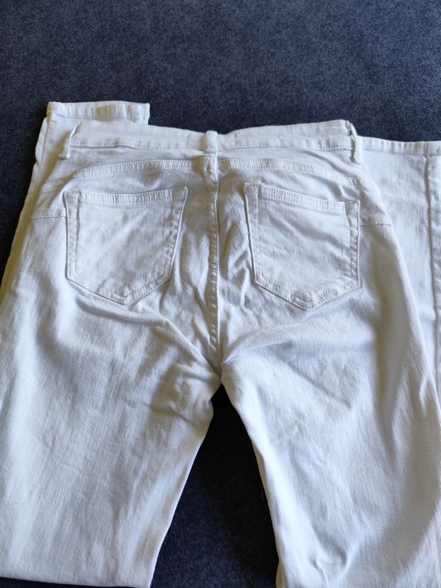 Pantalones Mango blancos talla M
