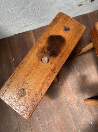 Bancos rústicos de madera - 2 uds