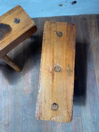 Bancos rústicos de madera - 2 uds