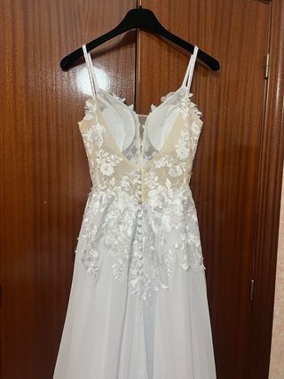 Vestido novia blanco encaje