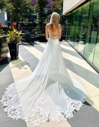 Vestido novia blanco encaje