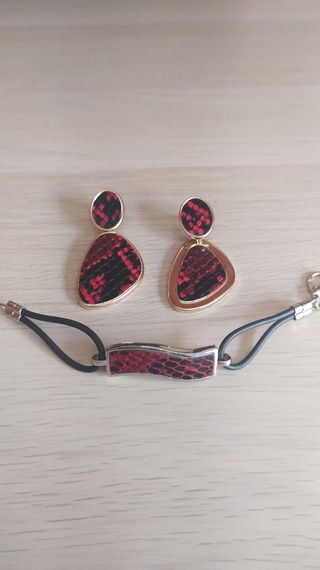 Conjunto joyas mujer- pulsera y pendientes escamas
