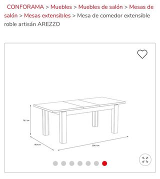 Mesa comedor extensible madera
