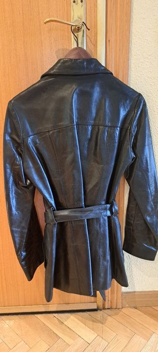 Cazadora vintage piel Zara negra talla S