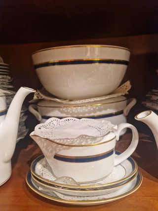 Vajilla Vista Alegre: porcelana azul y blanca
