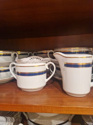 Vajilla Vista Alegre: porcelana azul y blanca