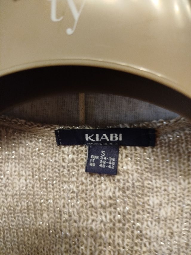 Cardigan beige senza bottoni