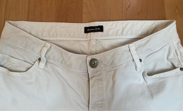 Vaqueros Massimo Dutti blancos mujer T40