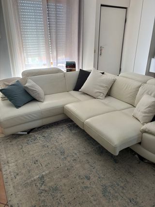 Divano angolare pelle bianco 