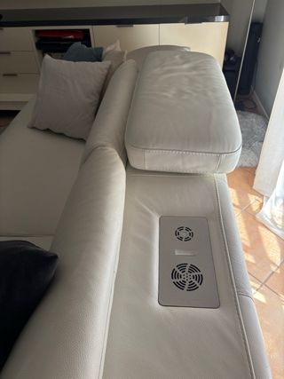 Divano angolare pelle bianco 