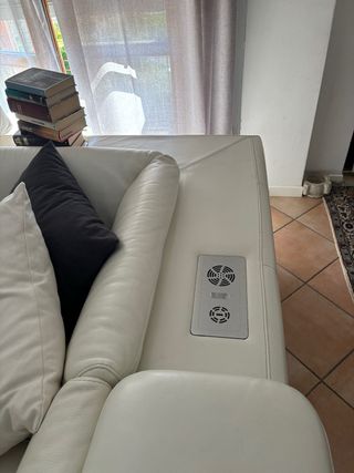 Divano angolare pelle bianco 