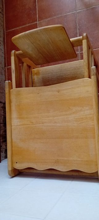 Trona madera convertible mesa-silla