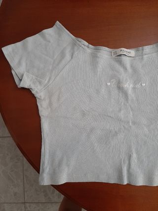 Crop Pull&Bear azul