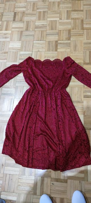 Vestido rojo encaje fiesta