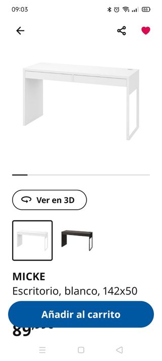 Escritorio Ikea blanco - 142cm