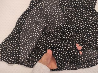 Falda mini lunares blanco y negro