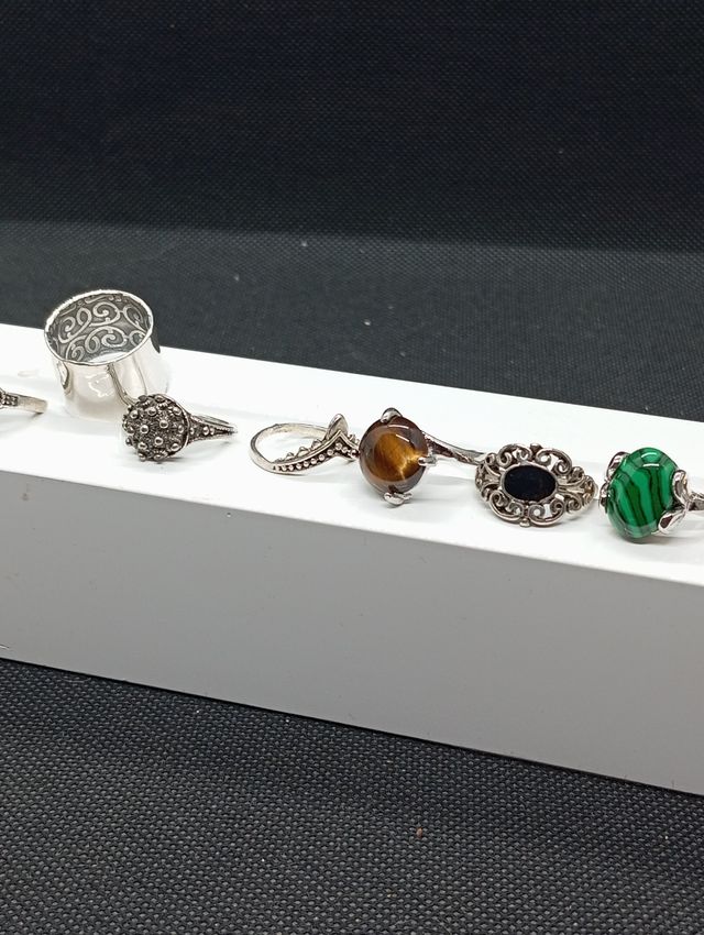 8 Anillos Vintage Todos talla 16