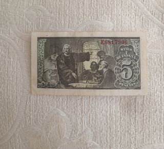 Billete 5 Pesetas 1943