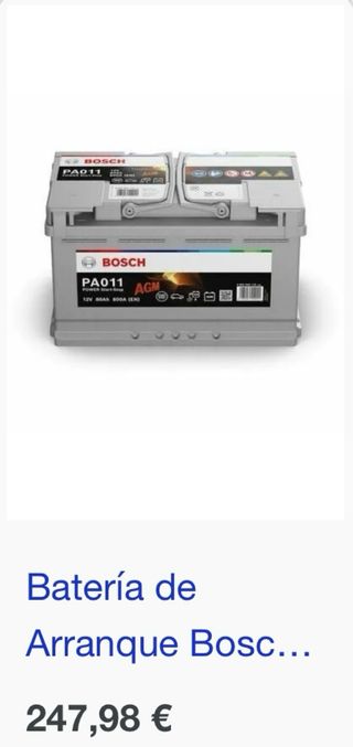 Batería Coche Bosch PA0110 AGM