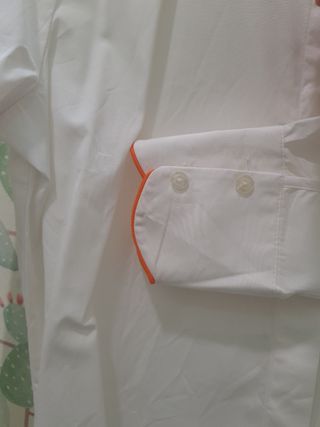 Camisa UTERQUE blanca - cuello y puños con ribete 