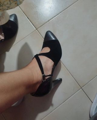 Tacones negros Pitillos - Piel