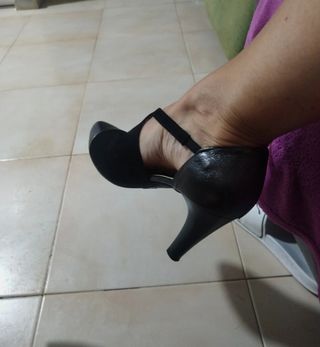 Tacones negros Pitillos - Piel